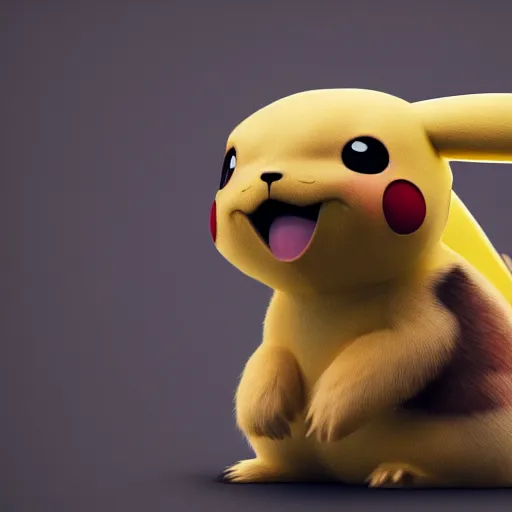 Image similar to photography of a realistic pikachu animal, 8 k, cinematic lighting, natural background, trending on artstation, pokemon