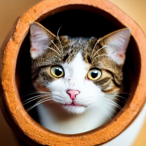 Image similar to photo of cat in cooked beans, 50mm, beautiful photo