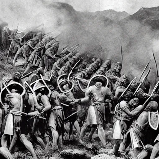 Image similar to the battle of thermopylae, historical photo, official archives