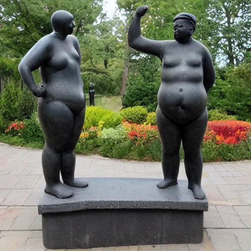 Image similar to memorial statue to obese people