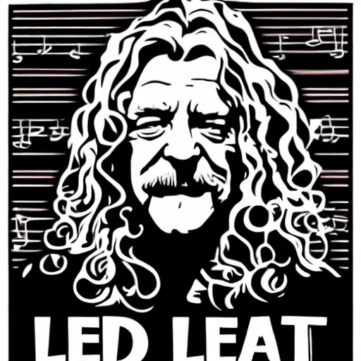 Image similar to robert plant from led zepelin singing, sticker - art, svg vector, adobe - illustrator