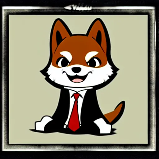 Prompt: shiba inu mafia boss by tex avery