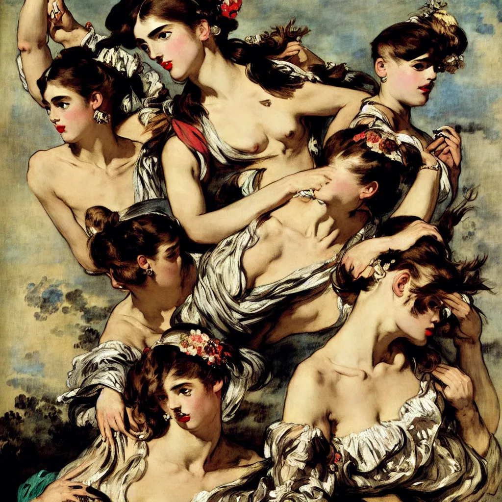 Image similar to fashion advertising campaign by eugene delacroix, highly detailed, intricate