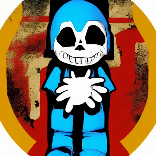 of sans undertale, fanart, complex and dramatic, Stable Diffusion