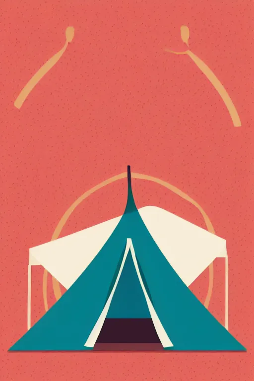 Image similar to minimalist boho style art of a tent, illustration, vector art