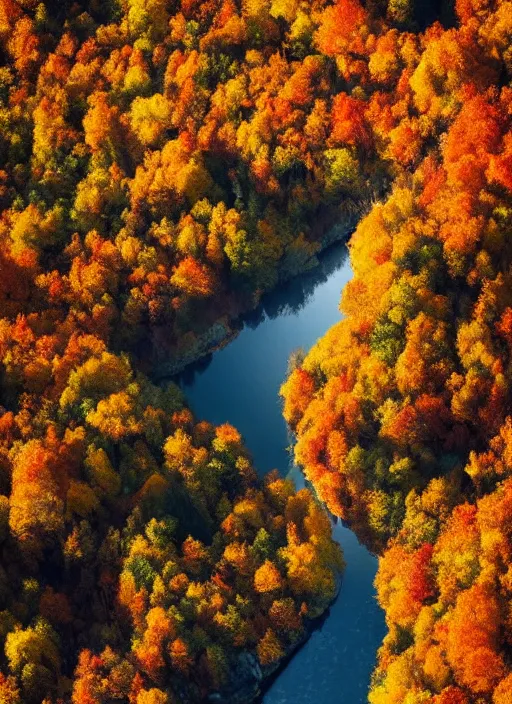 Image similar to an award winning photo of a cool autumn day in bergen norway, colorful leaves red orange yellow on trees, leaves falling to the ground, beautiful mountains, breathtaking blue sky, wispy cloud. travel photography by charlie waite, max rive, caroline foster.