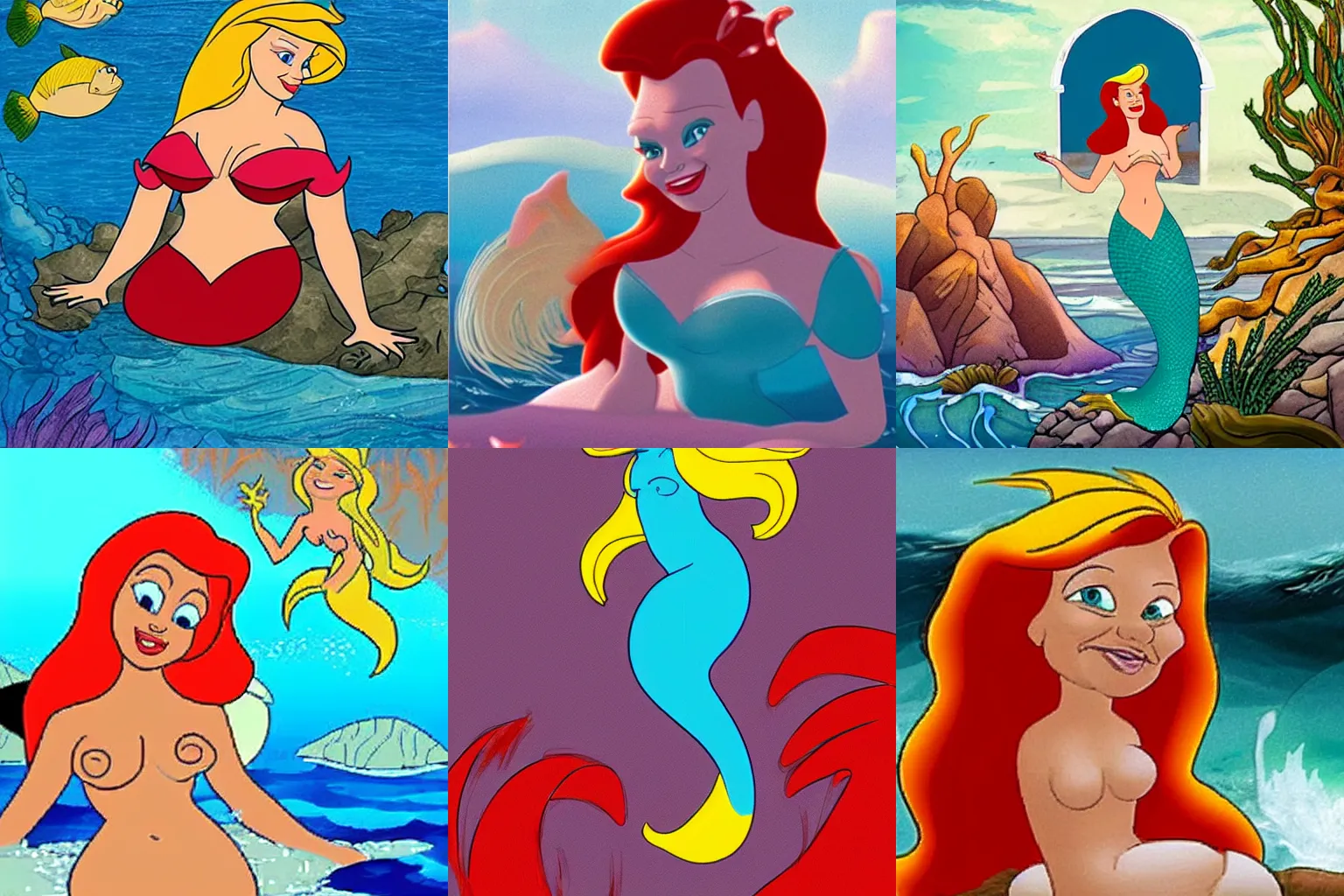 Prompt: donald trump as little mermaid ariel