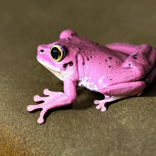 Prompt: a pink frog