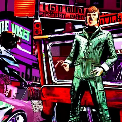 Image similar to Ziggy Stardust in gta v loading screen artwork