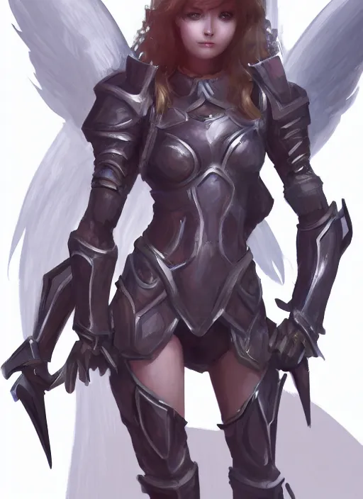 Prompt: concept art. angel knight girl. artstation trending. highly detailed