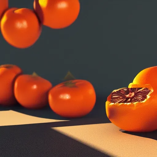 Image similar to demons eat tangerines, octane render