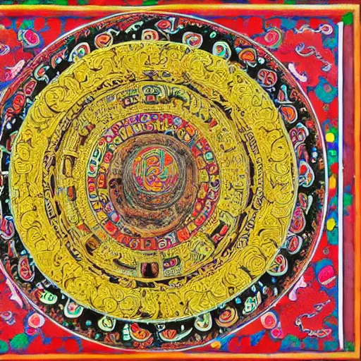Prompt: tibetan art featuring mushroom worshipping, 4 k, extremely detailed, trending on artstation