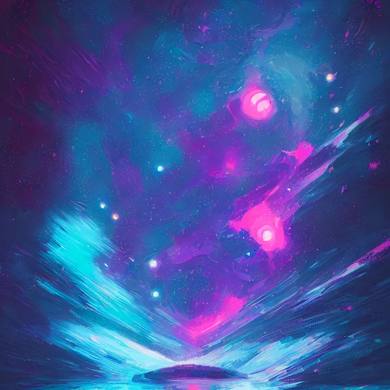 Prompt: space quantum death. deep space, dark blue. one day before the universe was born. plasma, artistic. alena aenami, vibrant, no text