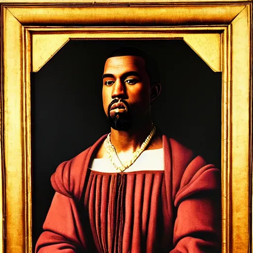 Image similar to A Renaissance portrait painting of Kanye West