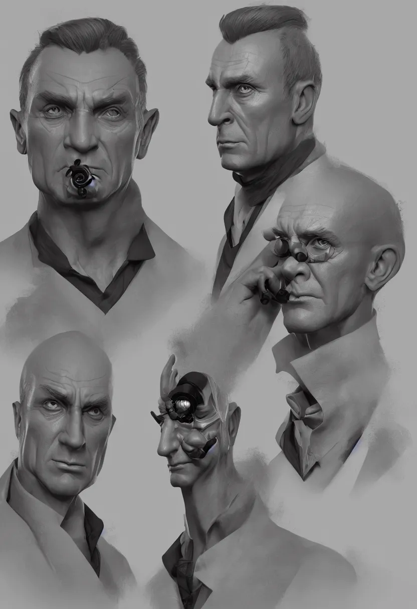 Prompt: character portrait new james bond villain, trending on artstation, cgsociety