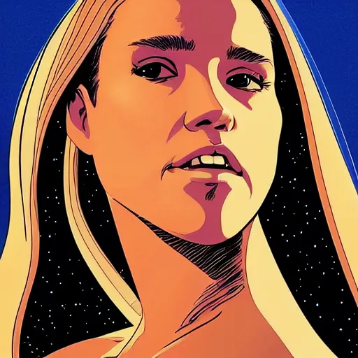 Image similar to “ jessica alba retro minimalist portrait by jean giraud, moebius starwatcher comic, 8 k ”