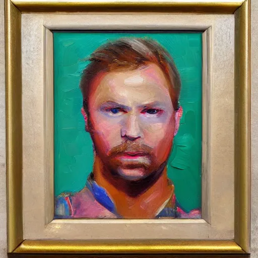 Image similar to Jon mox, oil painting