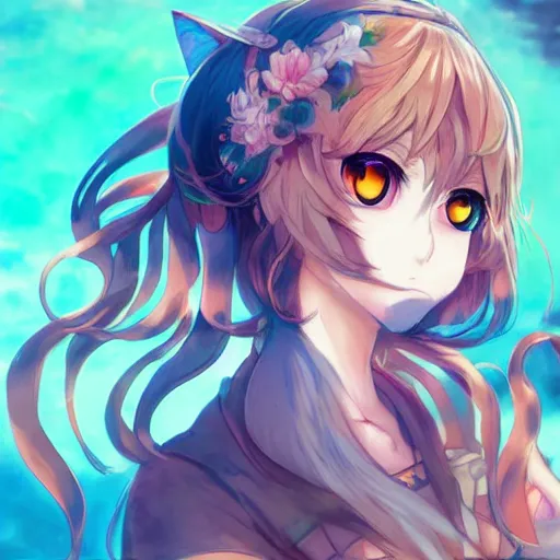 Prompt: beautiful anime art of a tiger neko girl character by WLOP rossdraws Logan Cure Mingchen Shen BangkuART sakimichan yan gisuka JeonSeok Lee