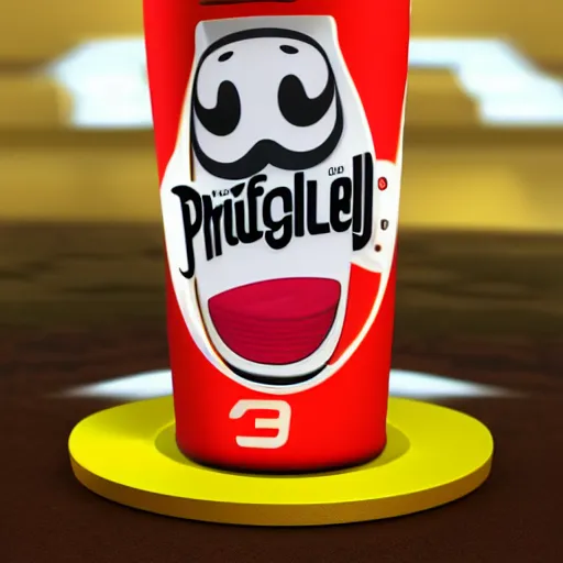 Image similar to the new futuristic Pringles logo, 3d render