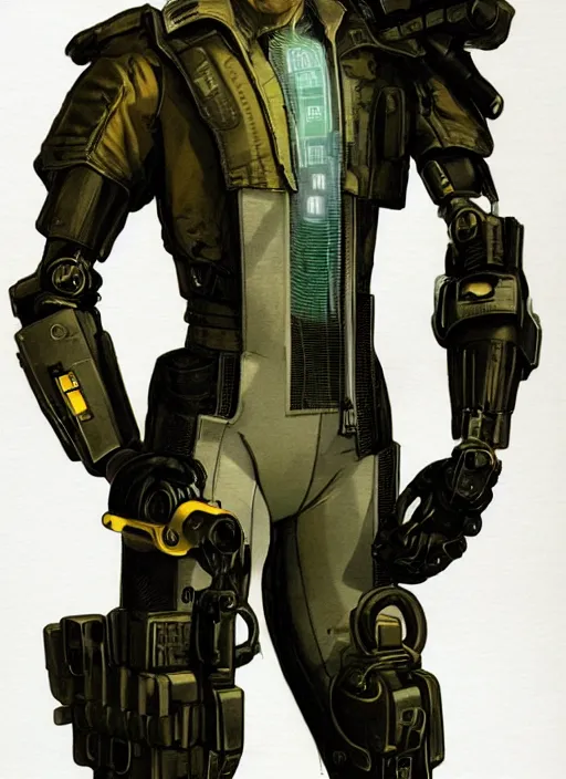 Prompt: menacing cyberpunk mercenary with robotic blade arms wearing a military vest and jumpsuit. dystopian. portrait by stonehouse and mœbius and will eisner and gil elvgren and pixar. realistic proportions. cyberpunk 2 0 7 7, apex, blade runner 2 0 4 9 concept art. cel shading. attractive face. thick lines.