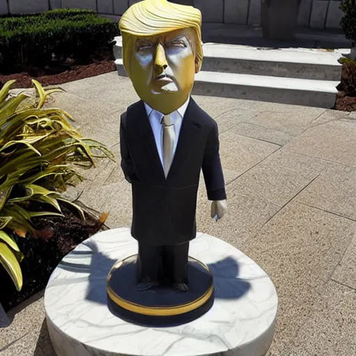 Prompt: donald trump marble statue