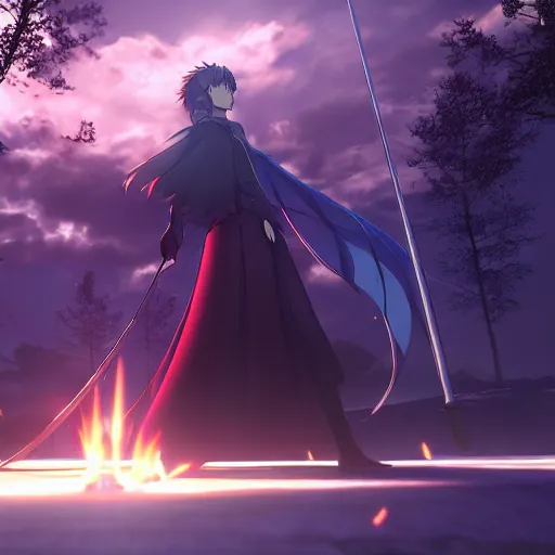 Prompt: fate / stay night, ufotable art style, 8 k, octane render, unreal engine 5