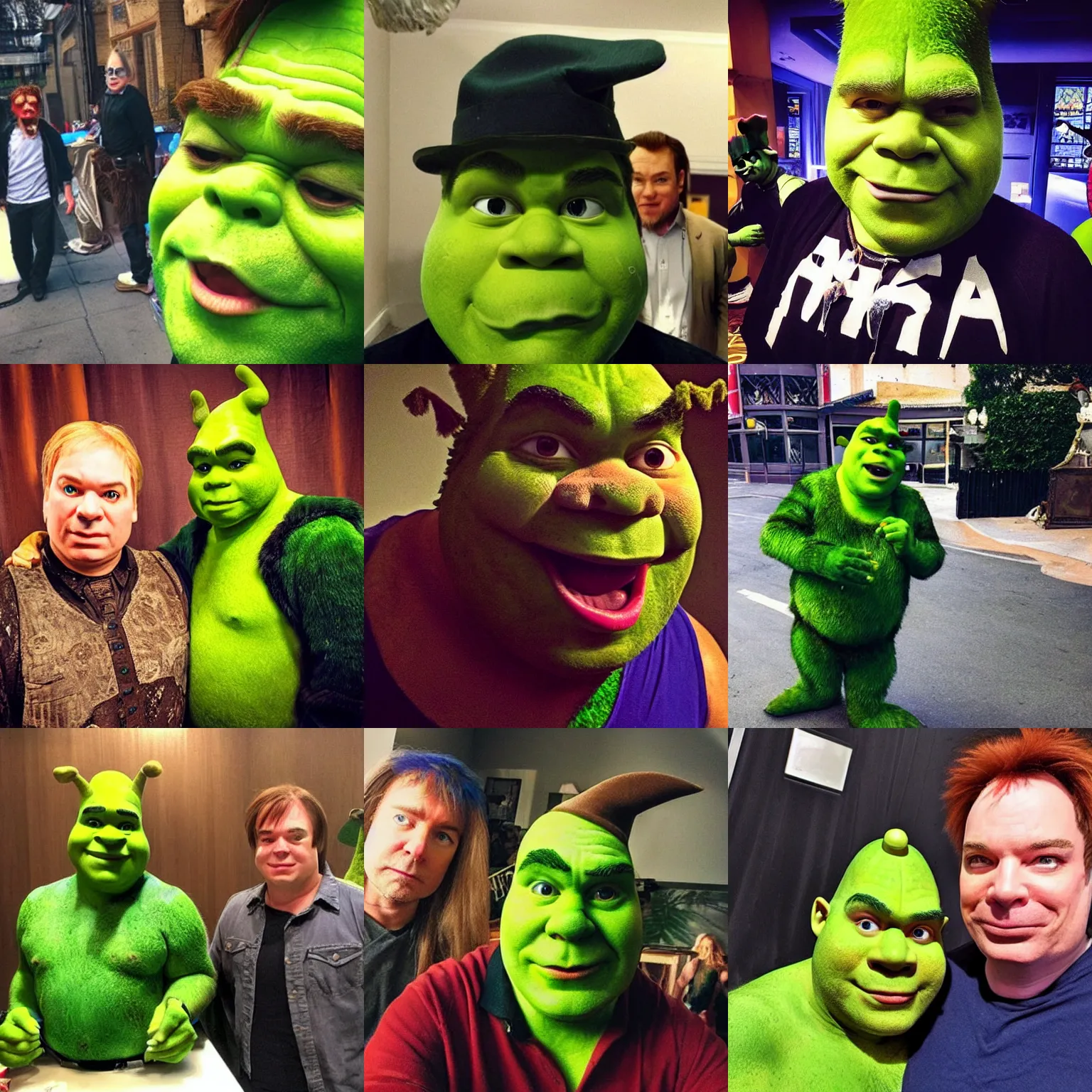 Prompt: Mike Myers cosplaying Shrek, very beautiful photo, instagram post 4k