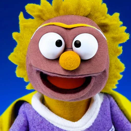 Prompt: morty smith as a muppet. highly detailed felt. hyper real photo. 4 k.