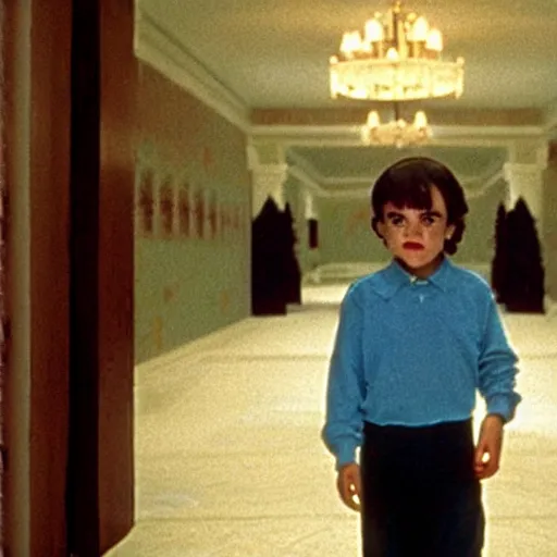 Prompt: A still of Ben Shapiro in The Shining