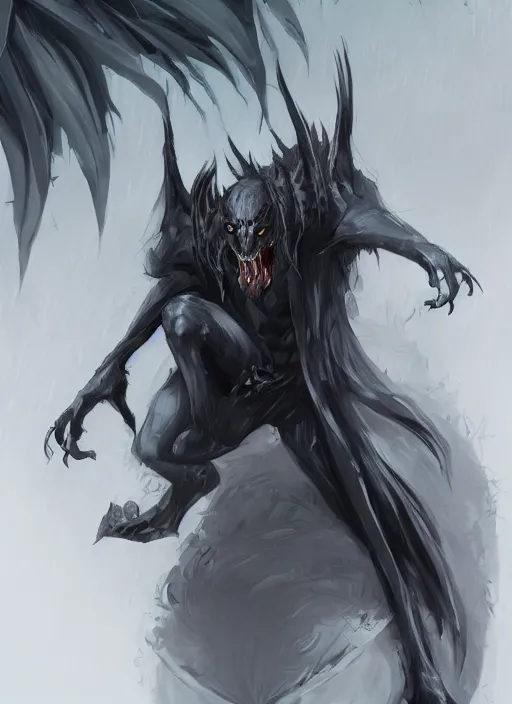 Prompt: detailed beautiful cool male character art depicting a creepy bat vampire monster, concept art, depth of field, on amino, by sakimichan patreon, wlop, weibo, bcy. net, colorhub. me high quality art on artstation.