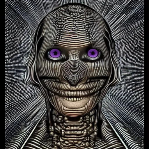 Prompt: optical illusion in the style of h.r. giger