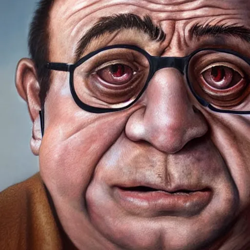 Prompt: hyperrealistic mixed media high resolution painting of Danny DeVito is Gollum, stunning 3d render inspired art by Jamie Salmon and István Sándorfi and Unreal Engine and Greg Rutkowski, perfect facial symmetry, dim volumetric lighting, 8k octane beautifully detailed render, full body shot, post-processing, extremely hyper-detailed, intricate, epic composition, highly detailed attributes, highly detailed atmosphere, cinematic lighting, masterpiece, trending on artstation, very very detailed, masterpiece, stunning, flawless completion, lifelike texture, perfection,