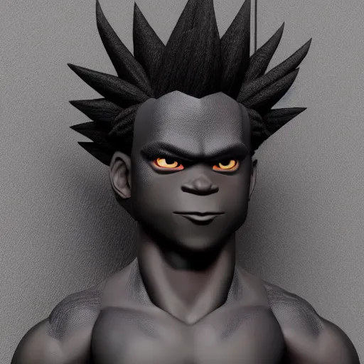 Prompt: black goku, highly detailed, ultra highly detailed, 3 d rendered, precise quality, trending