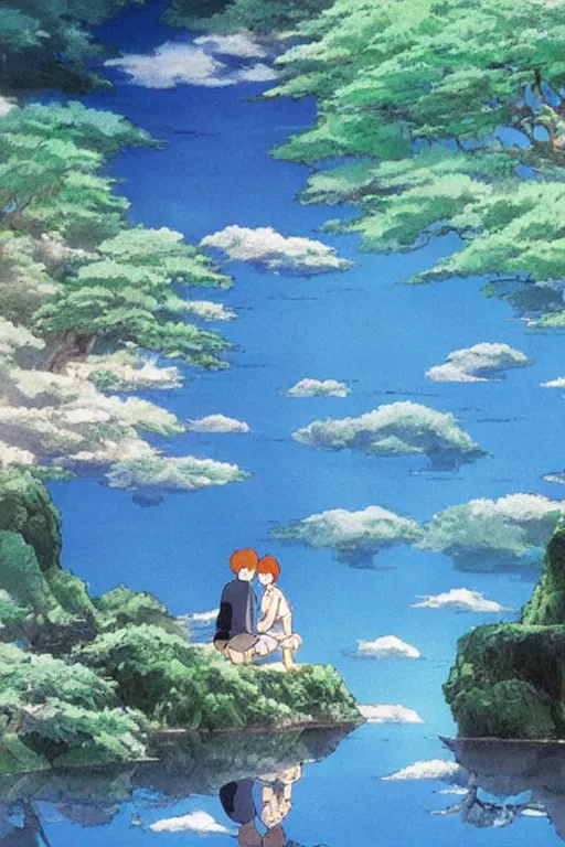 Image similar to beautiful water, lake, studio ghibli still,