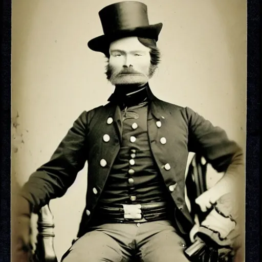 Prompt: a photograph from 1 8 6 5 of conan o'brien as a union general