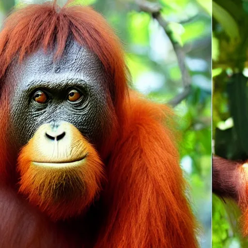 Image similar to Orange with Orangutan face