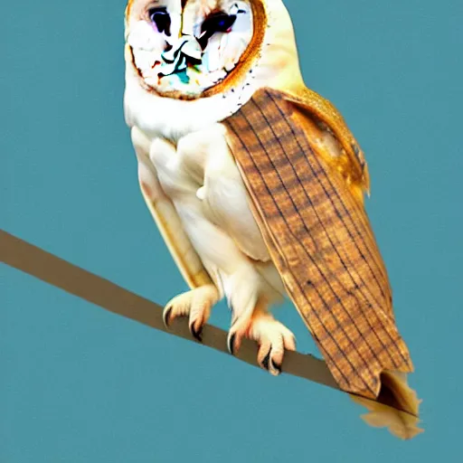 Image similar to barn owl wearing a birthday hat