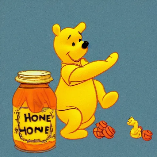 Image similar to winnie the pooh is a jar of honey