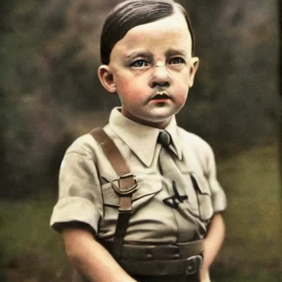 Prompt: realistic hitler as a cute little girl