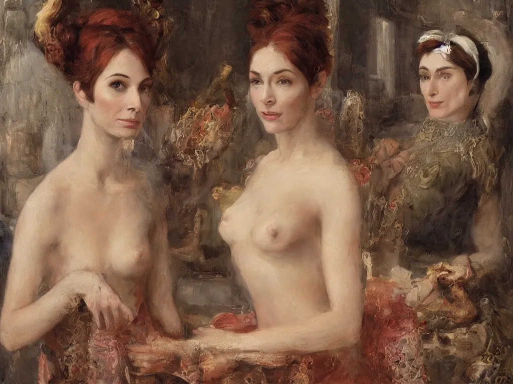 felicia day in a turkish bath, painted by gerome. | Stable Diffusion