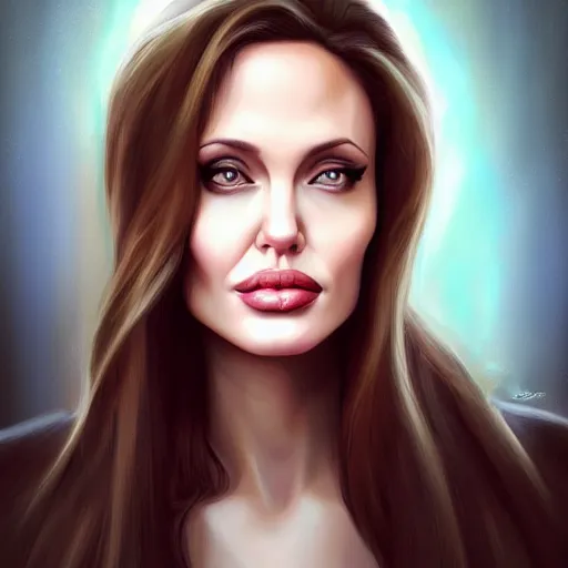 Image similar to portrait of angelina jolie by charlie bowater
