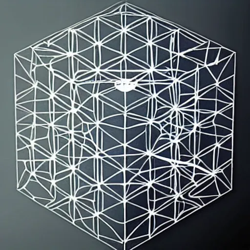 Prompt: time is merely the shadow of an inter dimensional hypercube pattern phasing through all infinite possibilities