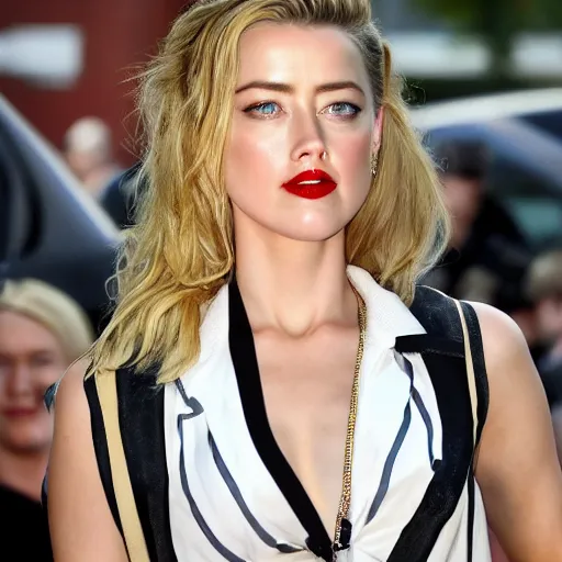 Prompt: Amber Heard behind bars, in prison