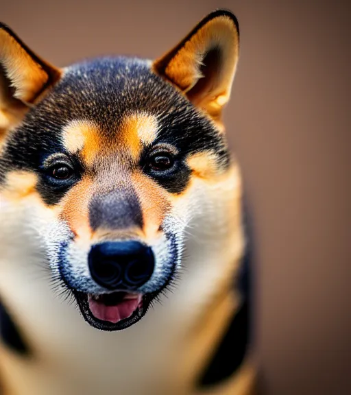 Image similar to award winning 5 5 mm photo of a shiba inu tapir hybrid in a part.. dof. bokeh. life - like. very detailed 8 k. intricate. soft light. nikon d 8 5 0.