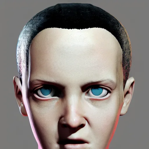 Prompt: Portrait of Eleven by Yoji Shinkawa, octane render