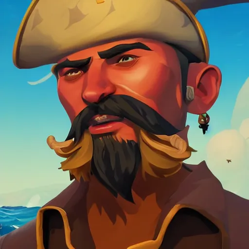 Image similar to painting jack the pirate on sea of thieves game avatar hero smooth face median photoshop filter cutout vector behance hd by jesper ejsing, by rhads, makoto shinkai and lois van baarle, ilya kuvshinov, rossdraws, illustration, art by ilya kuvshinov and gustav klimt