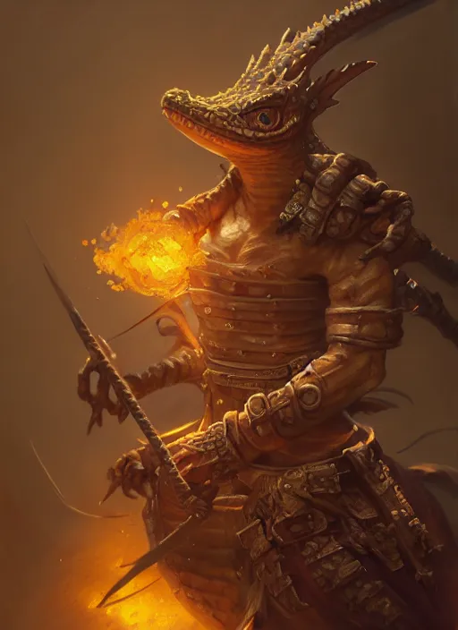 Image similar to lizard samurai, subsurface scattering, by jesper ejsing, justin gerard, tomasz alen kopera, cgsociety and fenghua zhong, highly detailed, rim light, cinematic lighting, illustration, art, octane render, very coherent, cinematic, hyper realism, high detail, octane render, 8 k