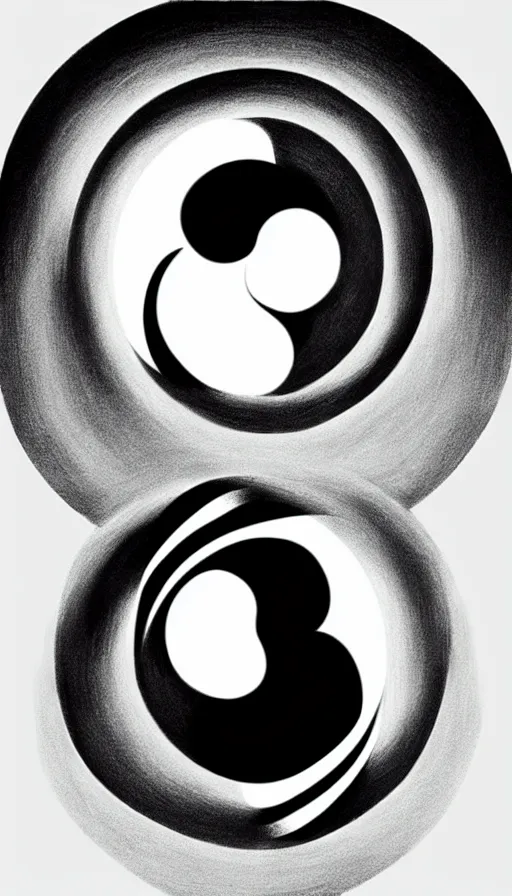 Prompt: Abstract representation of ying Yang concept, from One piece