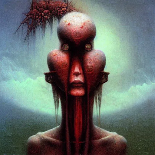 Prompt: female mathian by Beksinski