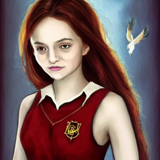 Prompt: a beautiful girl, harry potter style